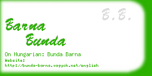 barna bunda business card